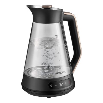 Sencor - Електрочайник з терморегуляцією 1,5 л 2150Вт/230В чорний/рожево-золотий