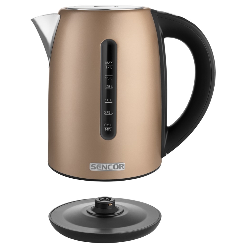 Sencor - Електрочайник з терморегуляцією 1,7 л 2150W/230V коричневий