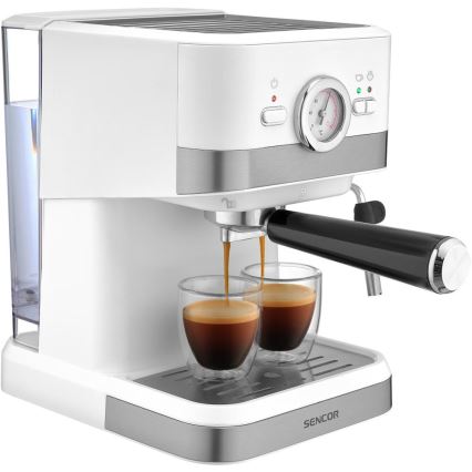 Sencor - Рожковая кофеварка эспрессо 1050 Вт/230 В белая/матовый хром