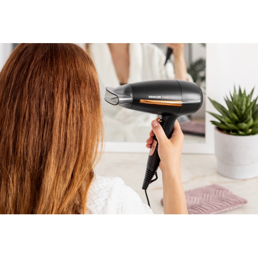 Sencor - Фен 2000W/230V чорний/золотий