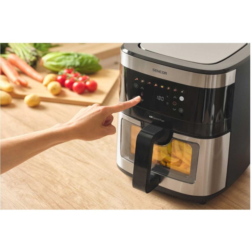 Sencor - Аерофритюрниця 9 л 1700 Вт/230 В чорна/матовий хром