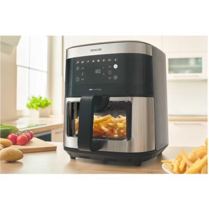 Sencor - Аерофритюрниця 9 л 1700 Вт/230 В чорна/матовий хром