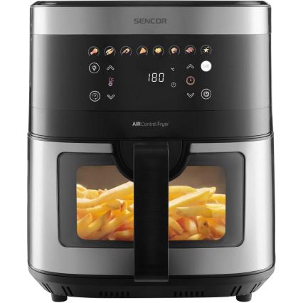 Sencor - Аерофритюрниця 9 л 1700 Вт/230 В чорна/матовий хром