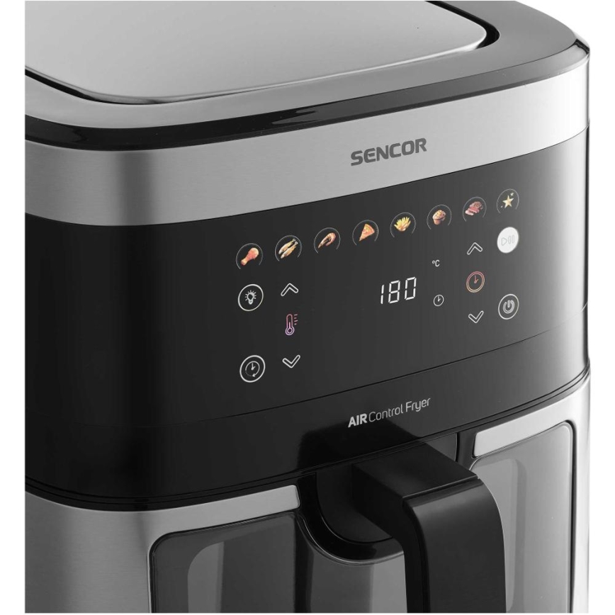 Sencor - Аерофритюрниця 9 л 1700 Вт/230 В чорна/матовий хром