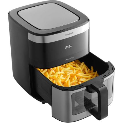 Sencor - Аерофритюрниця 9 л 1700 Вт/230 В чорна/матовий хром