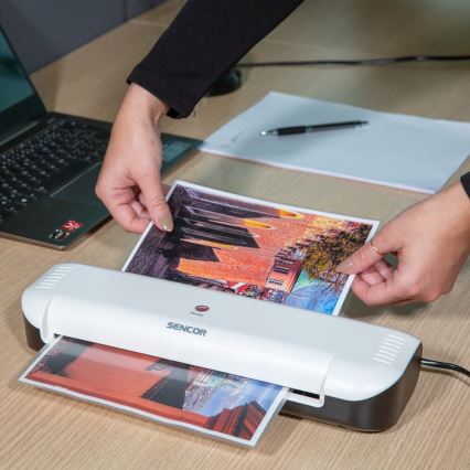 Sencor - Ламінатор A4 230V білий/чорний