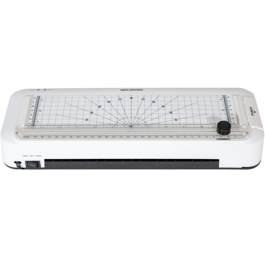 Sencor - Ламинатор формата А4 с резаком и дыроколом 100W/230V белый