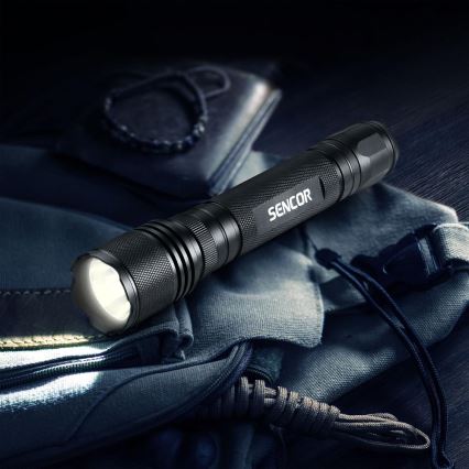 Sencor - LED Алюмінієвий ліхтарик LED/5W/6xAAA IP44 чорний