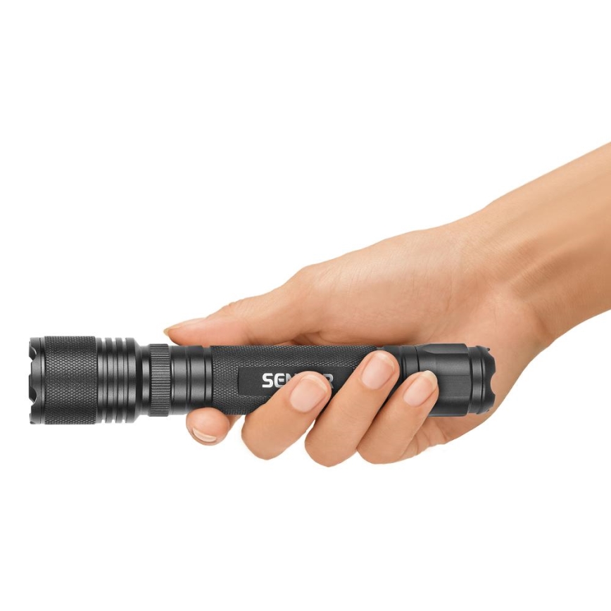 Sencor - LED Алюмінієвий ліхтарик LED/5W/6xAAA IP44 чорний