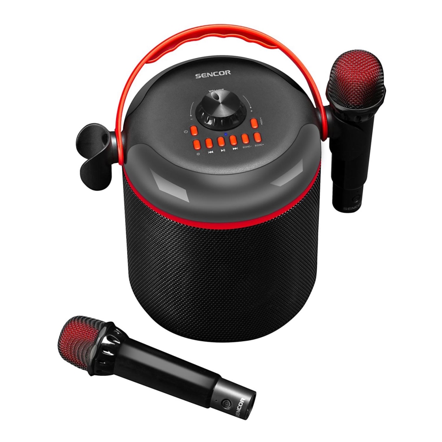 Sencor - LED Динамік з бездротовими мікрофонами 4000 mAh + 2x 1200 mAh