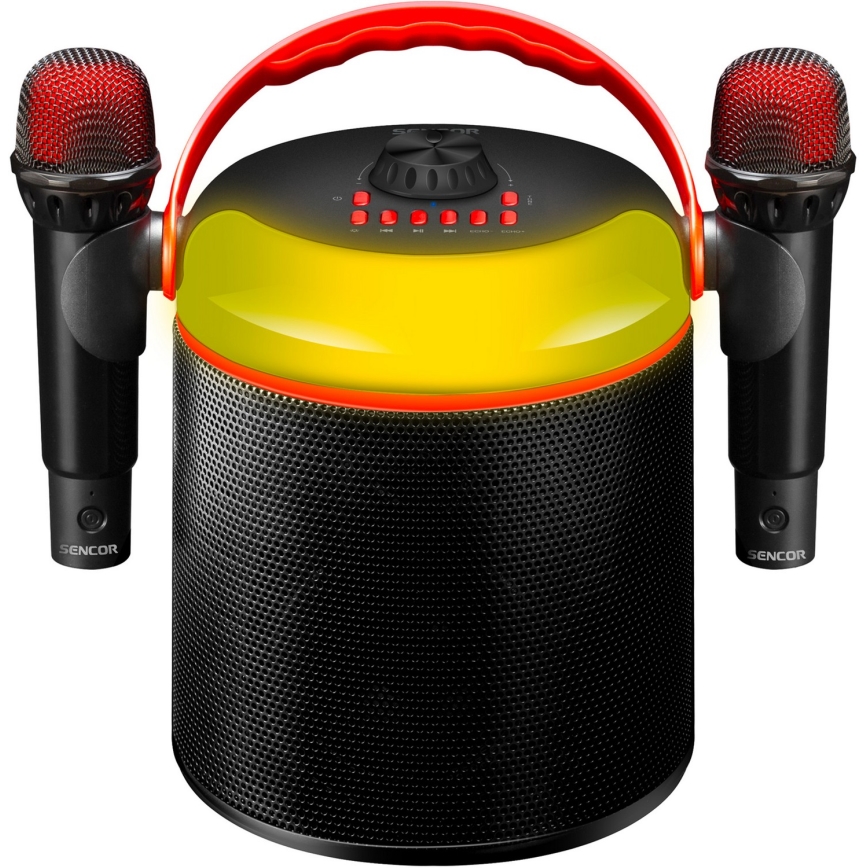 Sencor - LED Динамік з бездротовими мікрофонами 4000 mAh + 2x 1200 mAh
