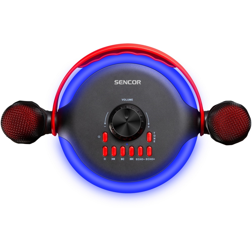 Sencor - LED Динамік з бездротовими мікрофонами 4000 mAh + 2x 1200 mAh