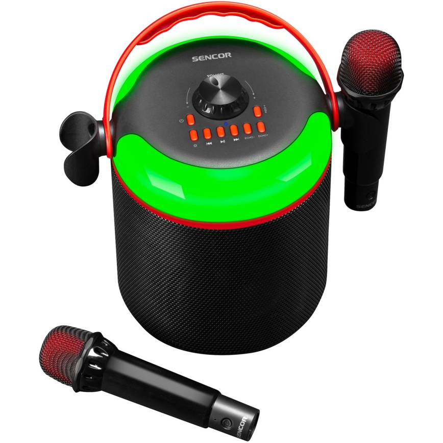 Sencor - LED Динамік з бездротовими мікрофонами 4000 mAh + 2x 1200 mAh