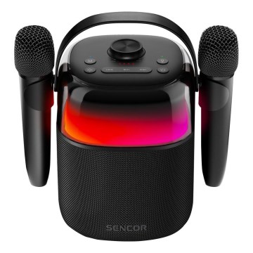 Sencor - LED RGB Динамік з бездротовими мікрофонами 35W 8000 mAh IPX5 чорний