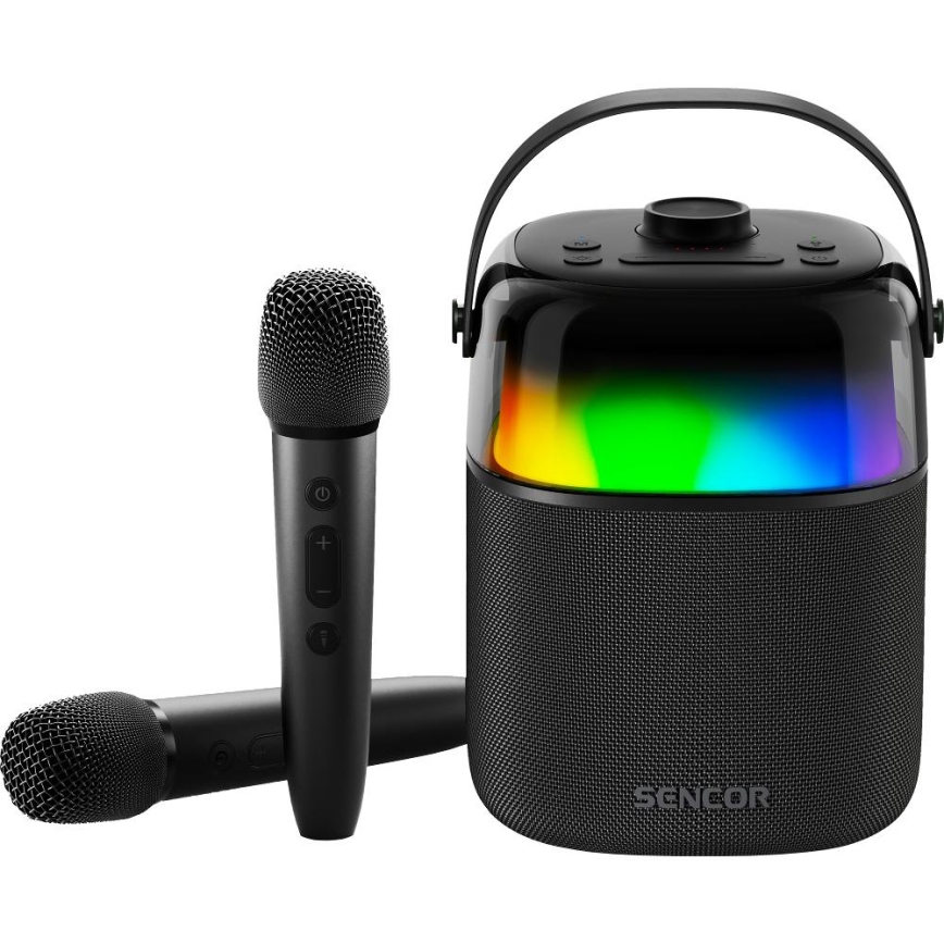 Sencor - LED RGB Динамік з бездротовими мікрофонами 35W 8000 mAh IPX5 чорний