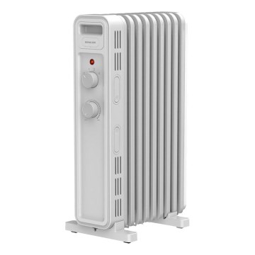 Sencor - масляний обігрівач із 9 секцій, 800/1200/2000 Вт/230 В, білий