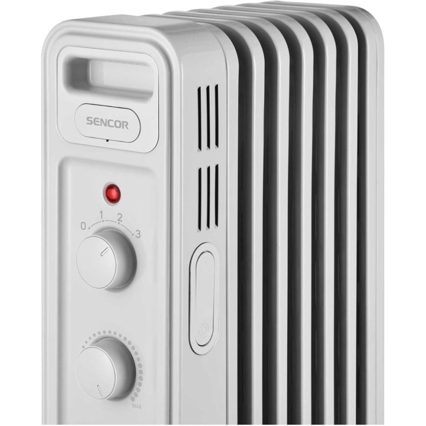 Sencor - Масляний обігрівач з 7 ребер 600/900/1500Вт/230В білий