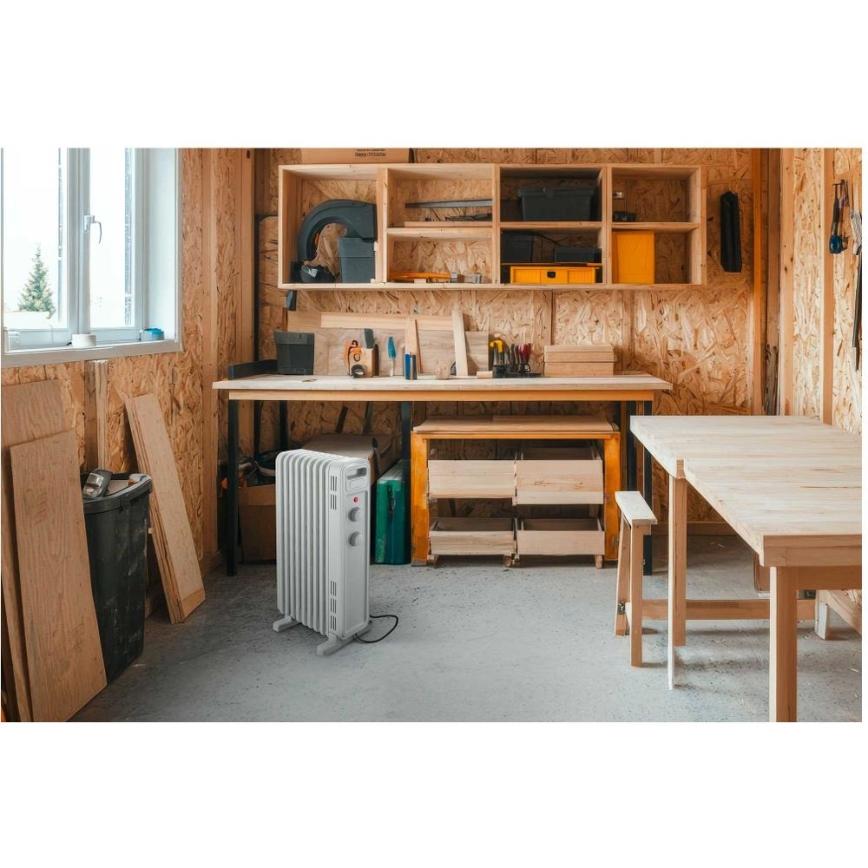 Sencor - масляний обігрівач із 9 секцій, 800/1200/2000 Вт/230 В, білий