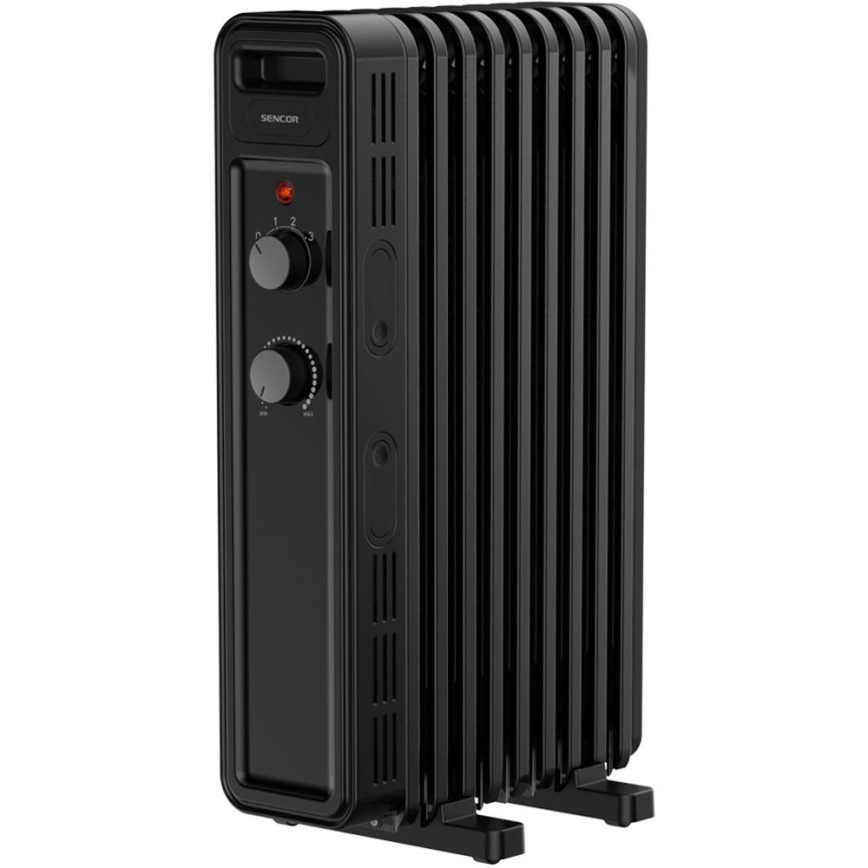 Sencor - Масляний обігрівач з 9 секціями 800/1200/2000 Вт/230 В чорний
