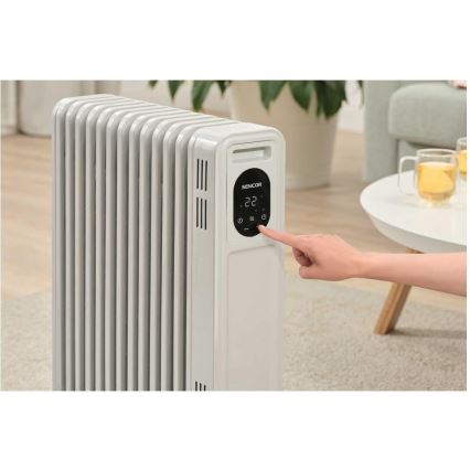 Sencor - Масляный радиатор с 13 секциями 1000/2500W/230V белый + пульт дистанционного управления