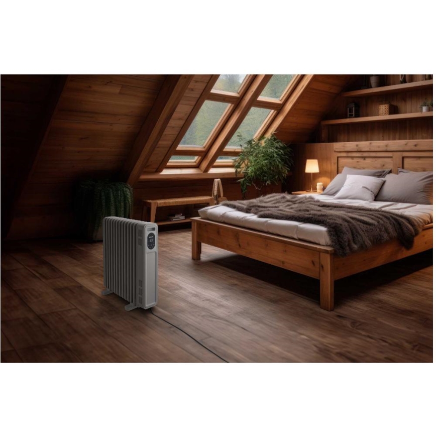 Sencor - Масляный радиатор с 13 секциями 1000/2500W/230V белый + пульт дистанционного управления