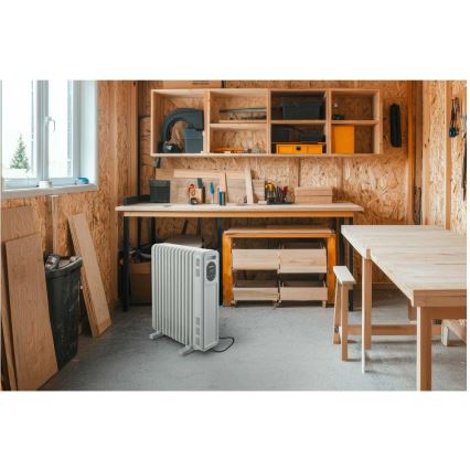 Sencor - Масляный радиатор с 13 секциями 1000/2500W/230V белый + пульт дистанционного управления