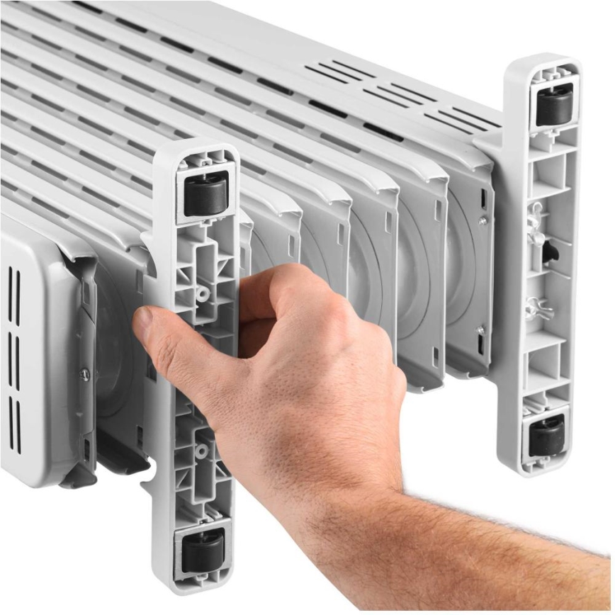 Sencor - масляный радиатор, 9 секций, 800/1200/2000 Вт, 230 В, белый