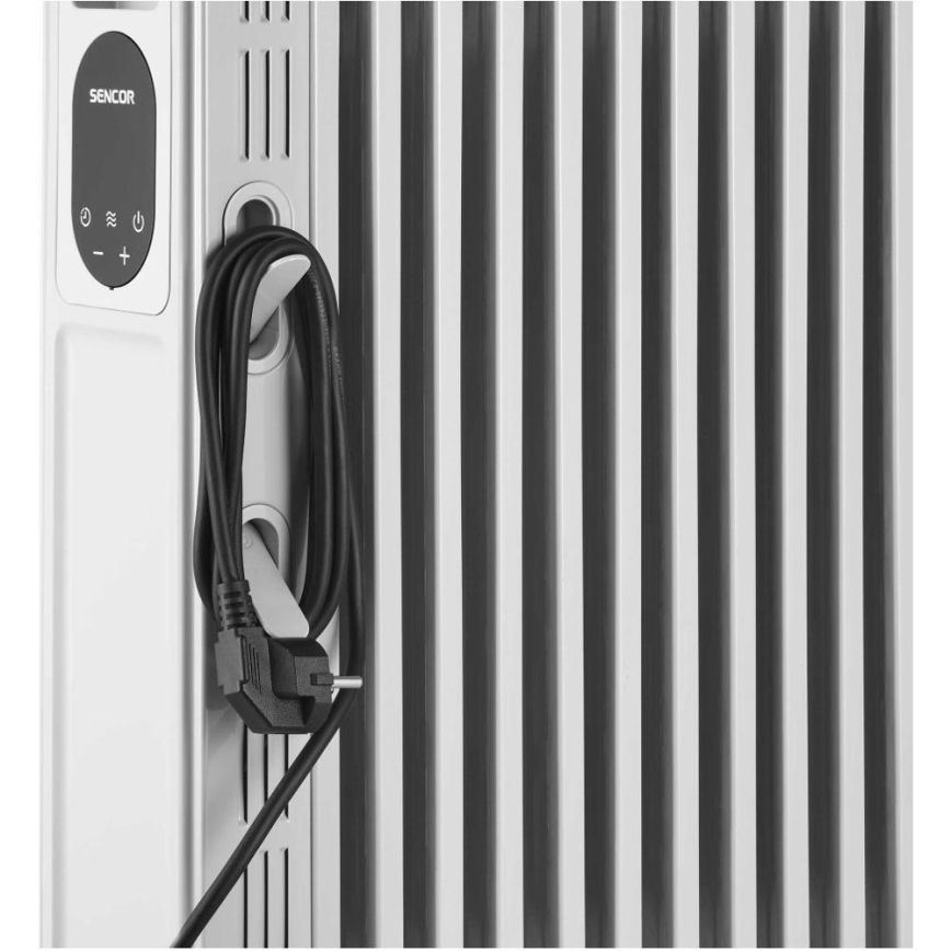 Sencor - Масляный радиатор с 11 секциями 1000/2300 Вт/230 В белый + пульт дистанционного управления