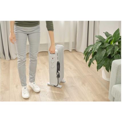 Sencor - Масляный радиатор с 7 секциями 600/900/1500Вт/230В белый