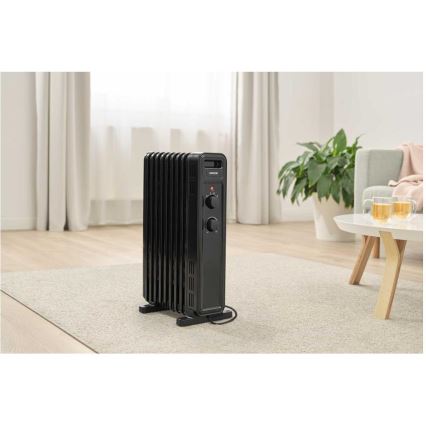 Sencor - Масляный радиатор с 9 секциями, 800/1200/2000 Вт, 230 В, чёрный
