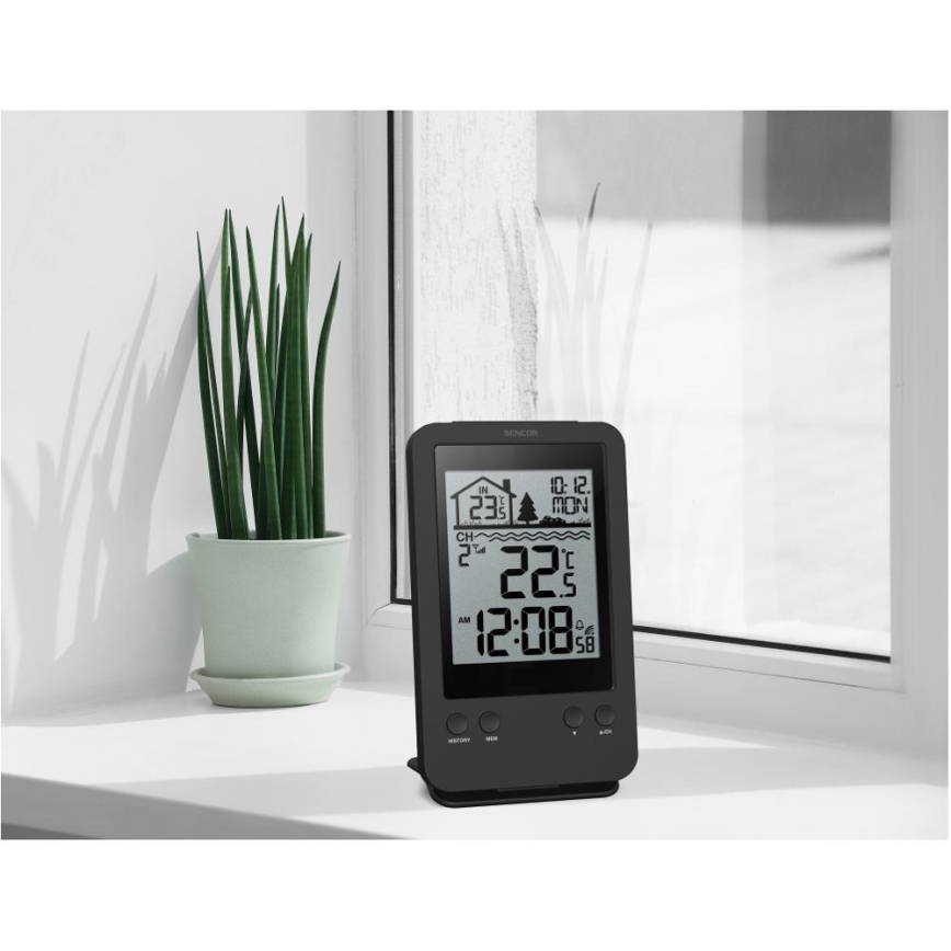 Sencor - Метеостанція з бездротовим плаваючим сенсором для басейну 2xAA + 2xAA IPX7