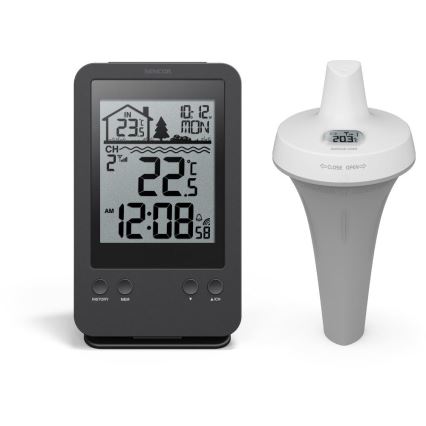Sencor - Метеостанція з бездротовим плаваючим сенсором для басейну 2xAA + 2xAA IPX7
