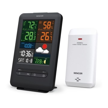 Sencor - Метеостанція з LCD кольоровим дисплеєм 5V/1xCR2032