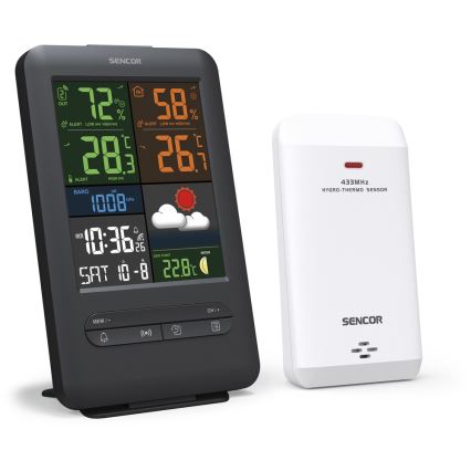 Sencor - Метеостанція з LCD кольоровим дисплеєм 5V/1xCR2032
