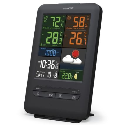 Sencor - Метеостанція з LCD кольоровим дисплеєм 5V/1xCR2032