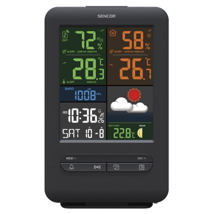 Sencor - Метеостанція з LCD кольоровим дисплеєм 5V/1xCR2032