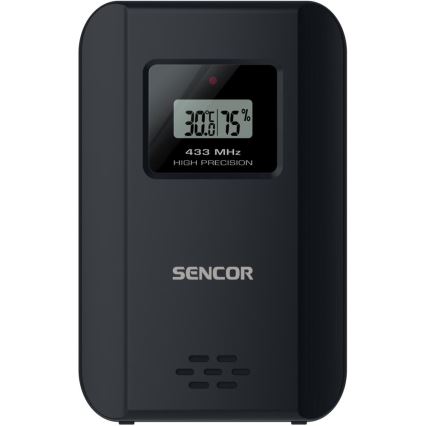 Sencor - Метеостанція з кольоровим РК-дисплеєм і будильником 3xAAA чорний