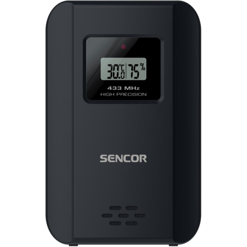 Sencor - Метеостанція з кольоровим РК-дисплеєм і будильником 3xAAA чорний