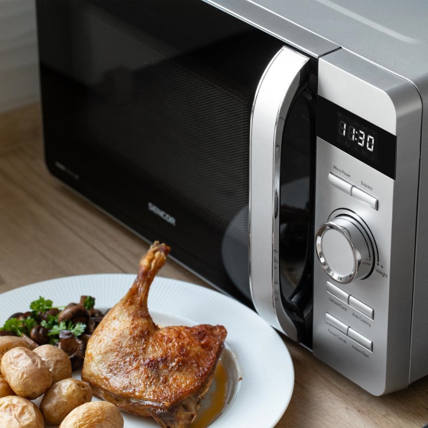 Sencor - Мікрохвильова піч 800 Вт/230 В 17 л срібляста