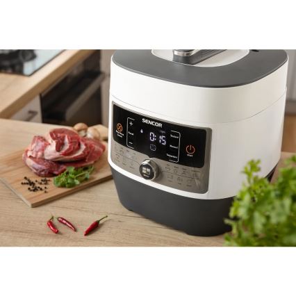 Sencor - Многофункциональная электрическая скороварка 5,5 л 1000W/230V белый/черный