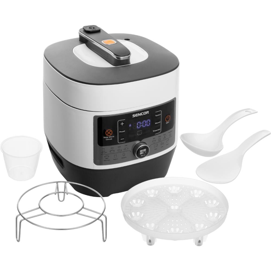 Sencor - Многофункциональная электрическая скороварка 5,5 л 1000W/230V белый/черный