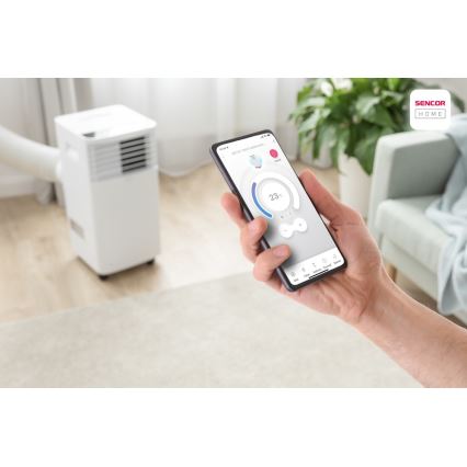 Sencor-Мобільний кондиціонер з РК-дисплеєм 3в1 930W/230V 7000 BTU Wi-Fi білий +ДК