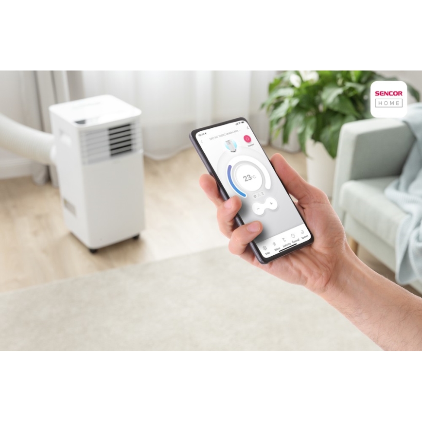 Sencor-Мобільний кондиціонер з РК-дисплеєм 3в1 930W/230V 7000 BTU Wi-Fi білий +ДК