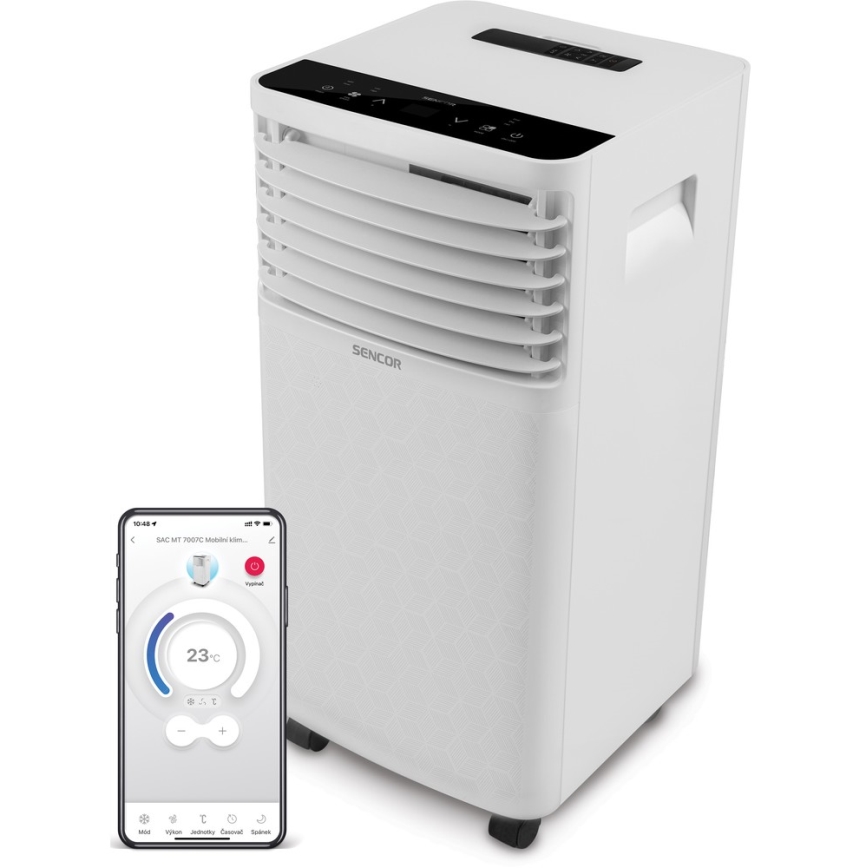 Sencor-Мобільний кондиціонер з РК-дисплеєм 3в1 930W/230V 7000 BTU Wi-Fi білий +ДК