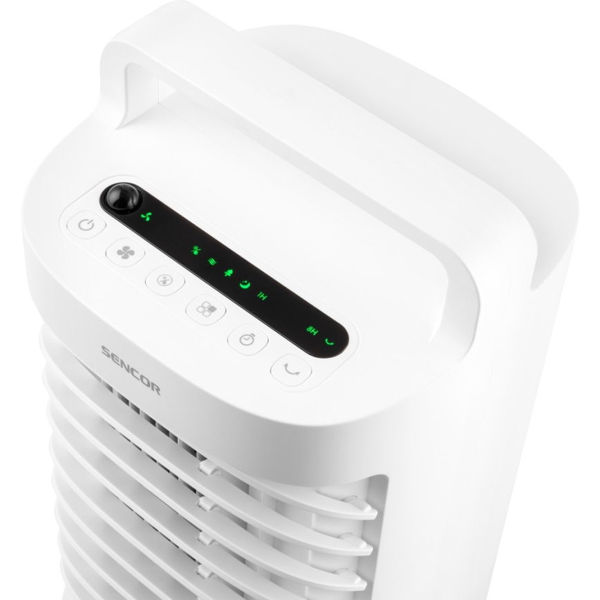 Sencor - Мобильный охладитель воздуха со светодиодным дисплеем 3в1 45W/230V белый + дистанционное управление