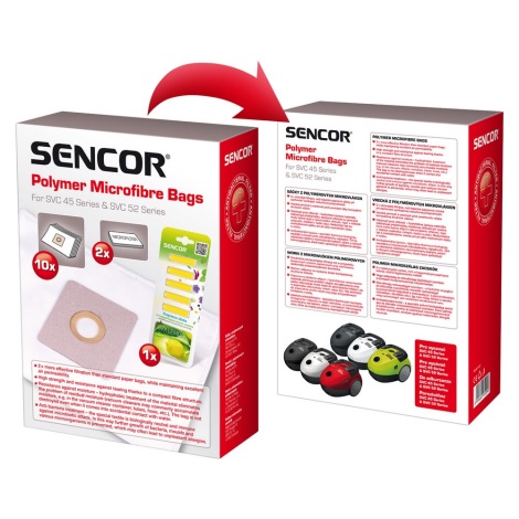 Sencor - НАБОР 10x Мешок + 5x ароматизатор + 2x микрофильтр для пылесоса