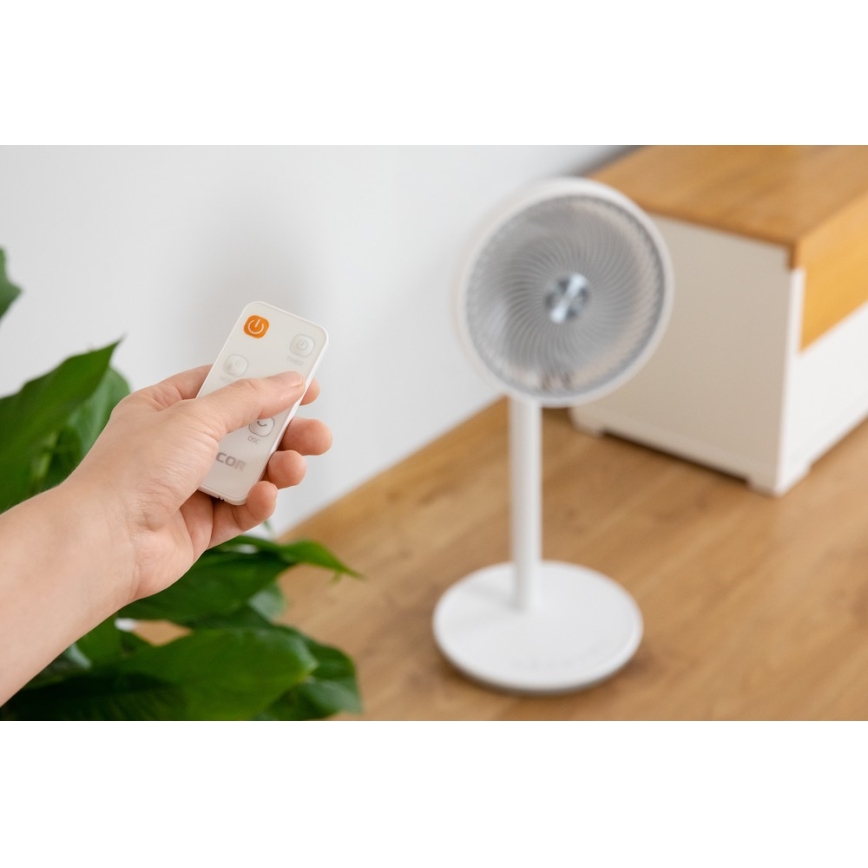 Sencor - Напольный вентилятор 3D UltraSilent 26W/230V белый + дистанционное управление