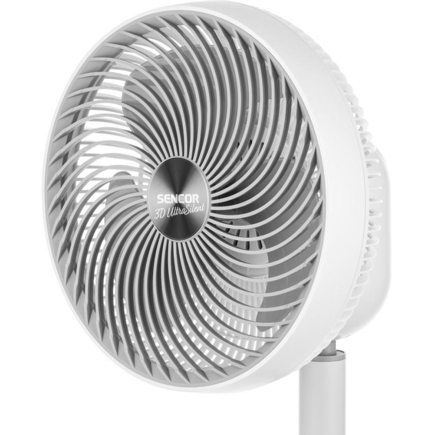 Sencor - Напольный вентилятор 3D UltraSilent 26W/230V белый + дистанционное управление
