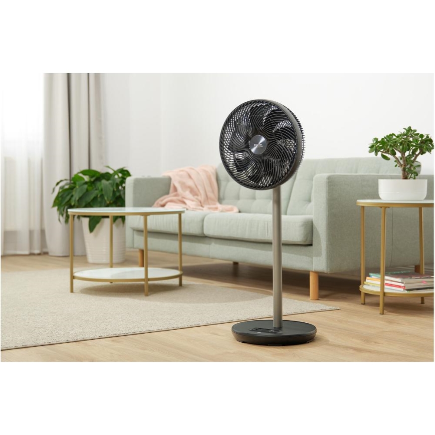 Sencor - напольный вентилятор 3D UltraSilent 26 Вт/230 В Wi-Fi, черный + пульт дистанционного управления