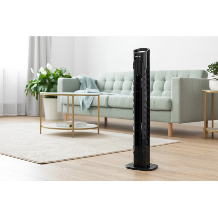 Sencor - Напольный вентилятор 50W/230V черный + дистанционное управление
